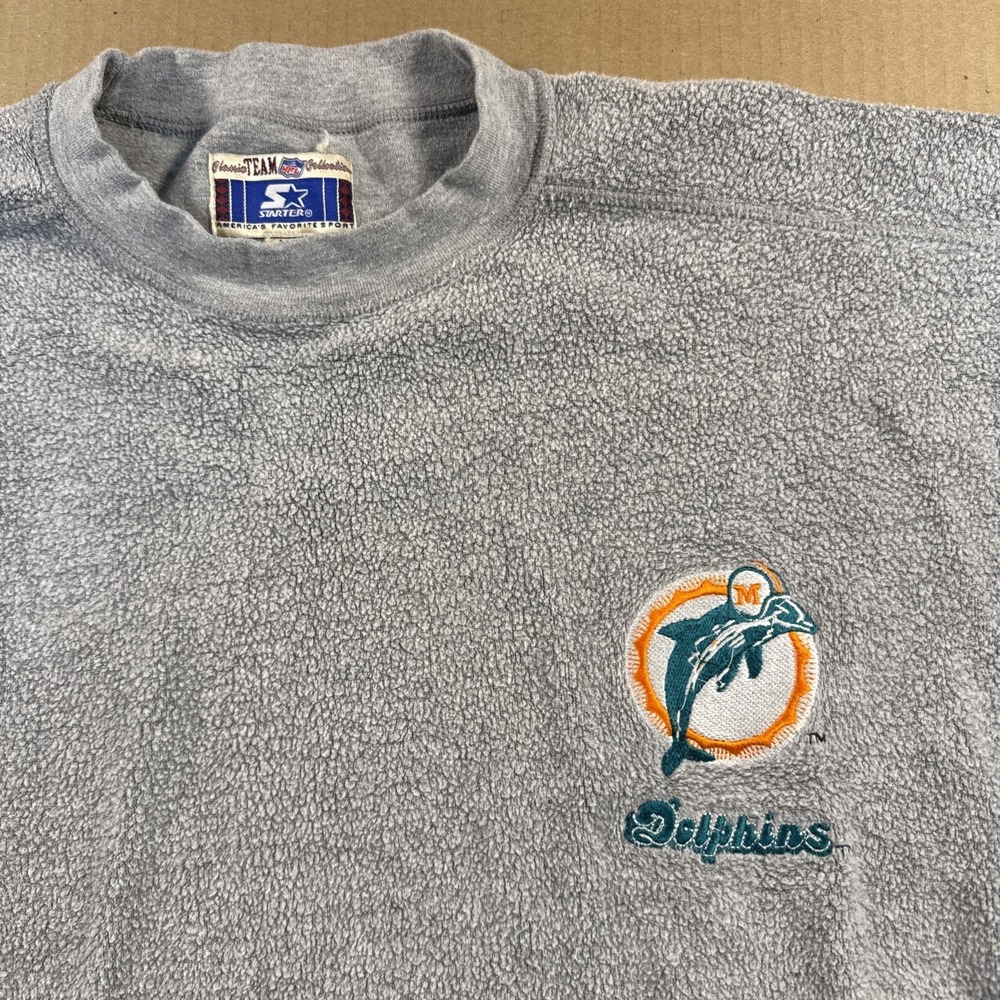 Vintage Starter, Miami Dolphins NFL Crewneck Sweatshirt Size XL, Reversed Fleece